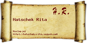 Hatschek Rita névjegykártya